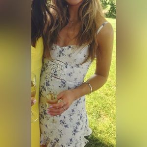 Reformation corset front mini floral dress